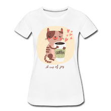 Load image into Gallery viewer, A Cup of Joy Cat and Coffee Women’s Premium T-Shirt - white
