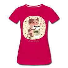 Load image into Gallery viewer, A Cup of Joy Cat and Coffee Women’s Premium T-Shirt - dark pink
