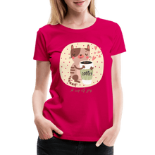 Load image into Gallery viewer, A Cup of Joy Cat and Coffee Women’s Premium T-Shirt - dark pink
