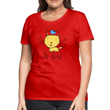 Load image into Gallery viewer, Be Kind Cat and Bird Women’s Premium T-Shirt - red
